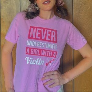 Funny graphic baby tee/ violin